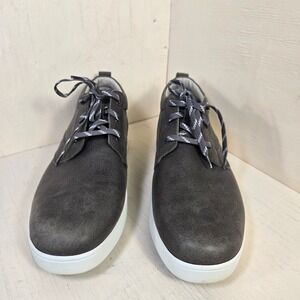 TRAQ by Alegria Outbase Men Charcoal Grey Leather Sneakers Size 47 (14 US Size)